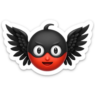 Las alas de angel del emoji pero que sean alas de demonio sticker