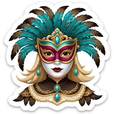 masked person venice volto woman sticker