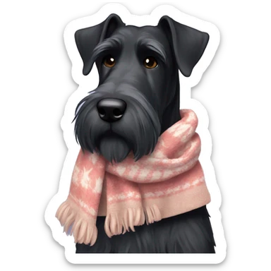 giant schnauzer in a scarf sticker