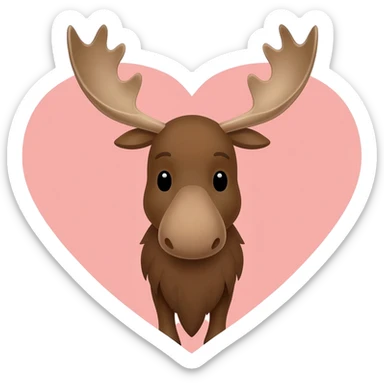 Moose with Heart sticker