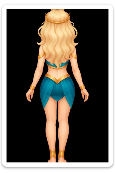 fullbody Goddess Sophia rear backview sticker