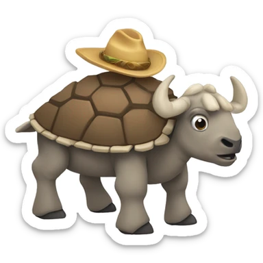 Una cabra arriba de la roca tortuga sticker