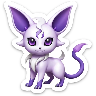 Shiny Exotic Espeon-Absol-Pokémon-Fakémon-hybrid-creature (full body) sticker