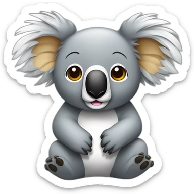 Koala entier sur un icône abonne toi sticker