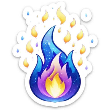 navy blue glitter fire in blue tones  sticker
