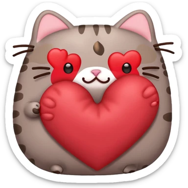 pusheen heart red sticker