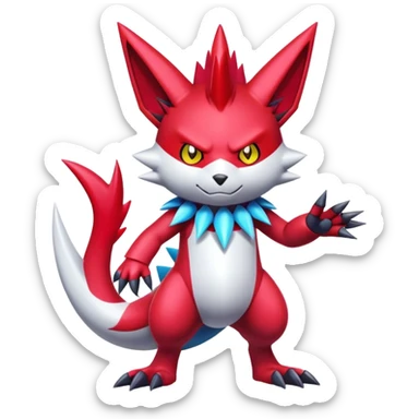 Cool Edgy Shiny Digimon-Weavile-Zangoose-hybrid full body sticker