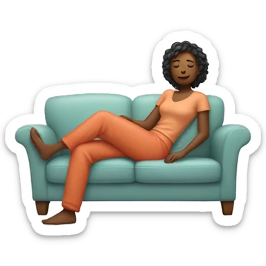 Woman relaxing on a couch sticker
