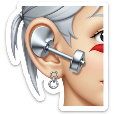 Barbell piercing earring  sticker
