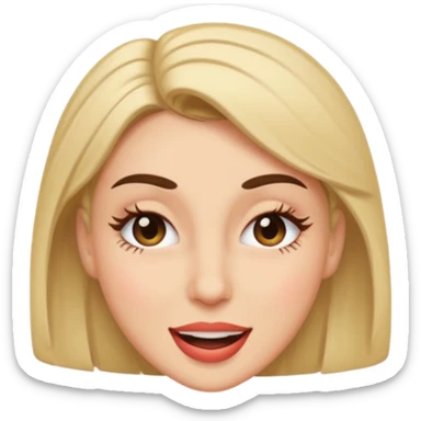 woman with short eyelashes, winking sticker