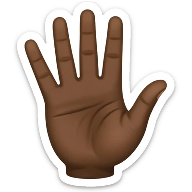 hand emoji ✋🏽 with thumb down flat on the palm of the hand to hold 4 fingers up sticker