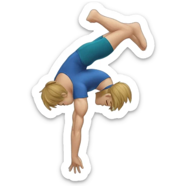 younger men with sport cloth doing acrobatics sticker