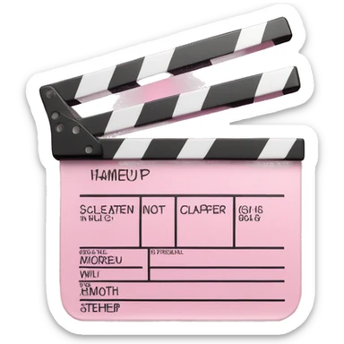 Light pink movie clapper board sticker