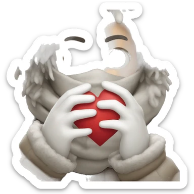 Winter heart hands sticker