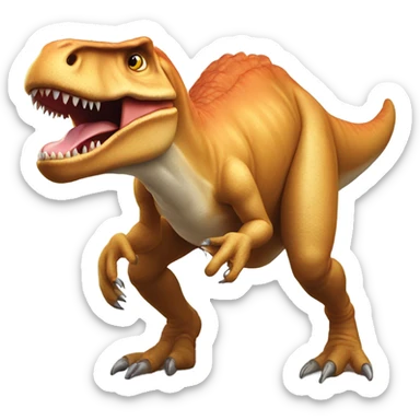 T rex eating chicken nugget sticker