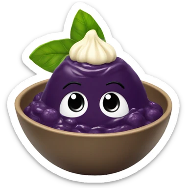 Açaí in a bowl with condensed milk and ninho on top of it sticker