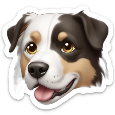 short-hair, black-and-white, border-collie-american-bulldog, white-fur-around-left-eye sticker
