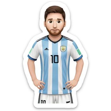 Lionel Messi soccer player with Argentine jersey sticker