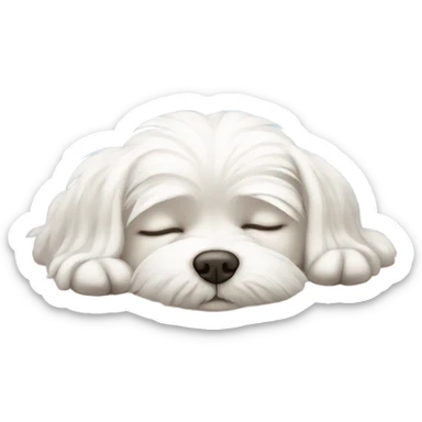 Sleeping Maltese girl dog sticker
