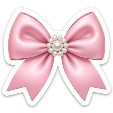 Pastel pink bow with pearls sticker