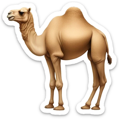 a whole size male camel pooping sticker