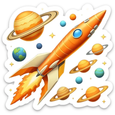 Vintage Planets comet streak motion sticker