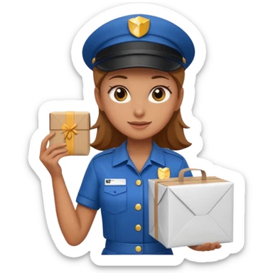 female delivery courier sticker