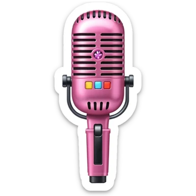 pink stage microphone sticker
