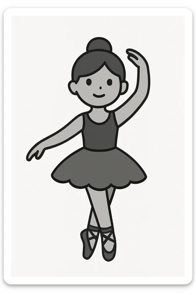 minimalist and elegant ballerina costume illustration sticker