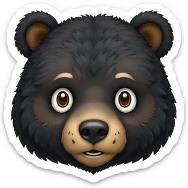 black bear face sticker