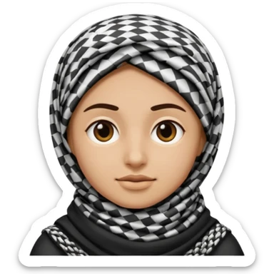 person emoji wearing a black and white Palestinian keffiyeh sticker