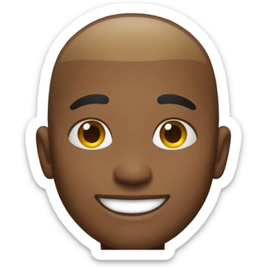 black man with a buzzcut and fade smiling  sticker