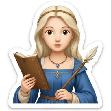 medieval female poet sticker