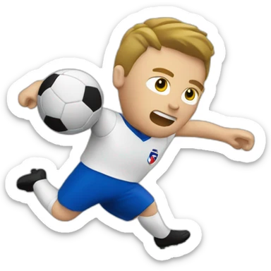 White French football player shooting the ball sticker