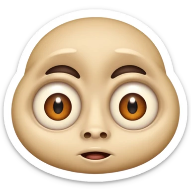 a crabadabadooda face, big eyes, small mouth loobadooba, consquinto  sticker