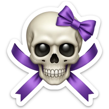 RIBBON SKULL sticker