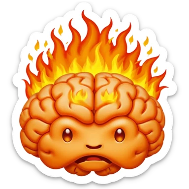 Brain on fire sticker