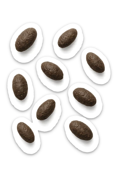 feci di animale a pallini viste dall'alto, isolate su sfondo bianco sticker