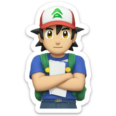 Ash Ketchum with money sticker