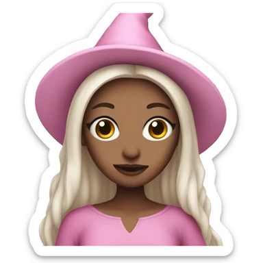 Pink witch white skin sticker