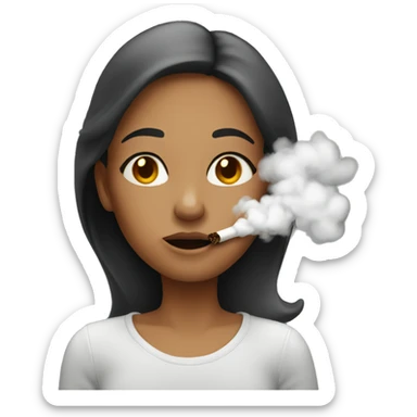 Girl blowing smoke out sticker