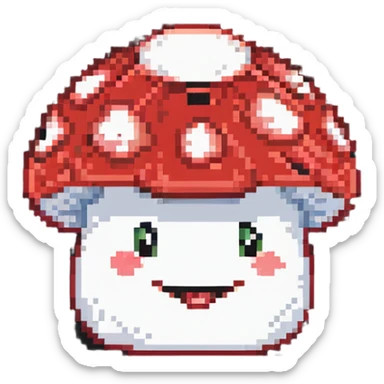 Super Mario red and white mushroom power up sticker