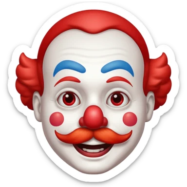 Clown with moustache sticker