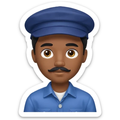 generate a pretty bratz boy wearing a dark blue cap and  button up shirt. Handsome

Mustache- black

hair black long sticker