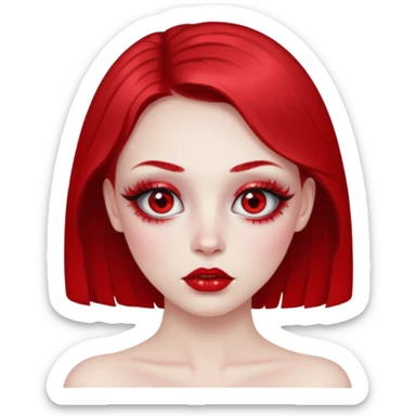 red glitter girl dead sticker