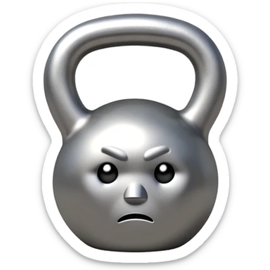 kettlebell looking down with a sad expression sticker