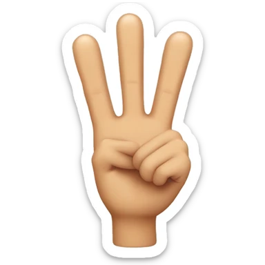 Three fingers held up hi her games whistle sticker