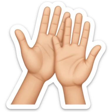 high five hands, lateral view sticker