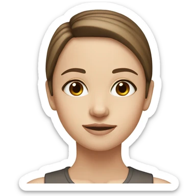 white girl with brown eyes medium length straight brown hair  sticker