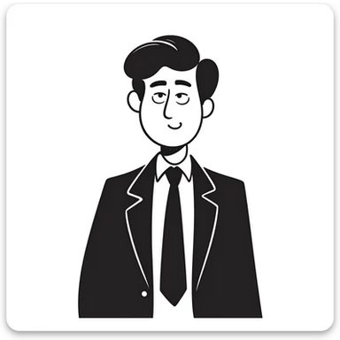 Political leader figure in suit with serious expression sticker